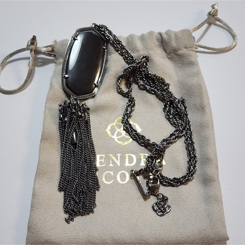 Kendra scott gunmetal and black‎ Rayne necklace